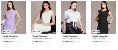 Image of French Connection Women's Clothing @ Flat 82% Discount | Start ₹436