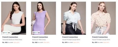Image of French Connection Women's Clothing Starting At @₹436