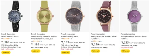Image of French Connection Women's Watches at minimum 80% discount