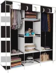 French Door Print PP Collapsible Wardrobe
