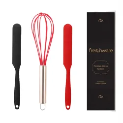 Frenchware Silicone Spatula & Whisk Set, 3-Piece