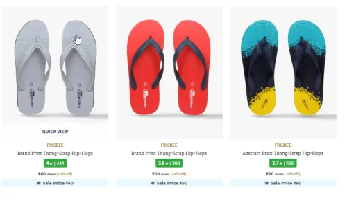 Image of FRISBEE Brand Print Thong-Strap Flip-Flops Starting At @₹60