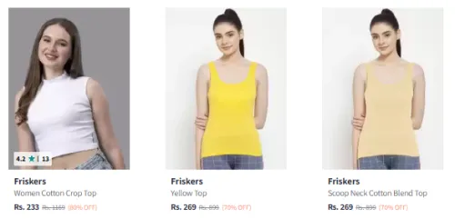 Image of Friskers Women's Top at Minimum 70% Discount