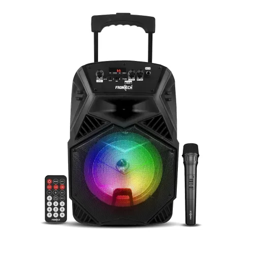 Image of FRONTECH 25W Bluetooth Trolley Speaker (RGB Lights, Wireless Mic)