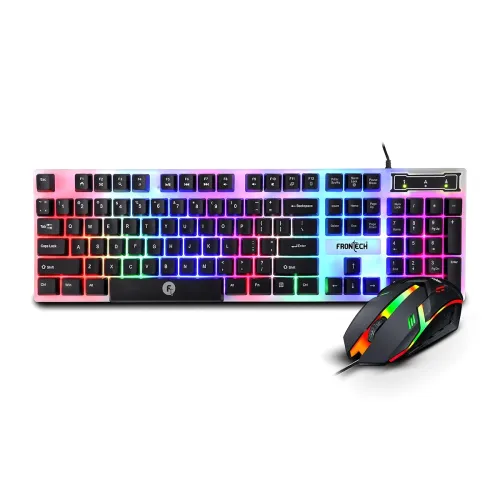 Image of Frontech KB-0040P Wired Gaming Keyboard and Mouse Combo | USB Plug & Play | 1200 DPI Optical Mouse | 