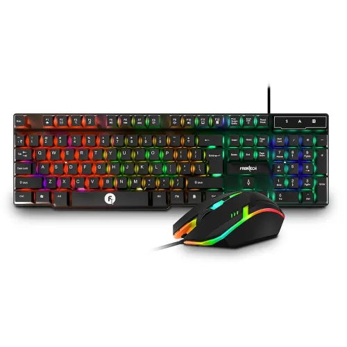 Image of FRONTECH Wired Gaming Combo Keyboard and Optical Mouse with RGB Backlight Effects