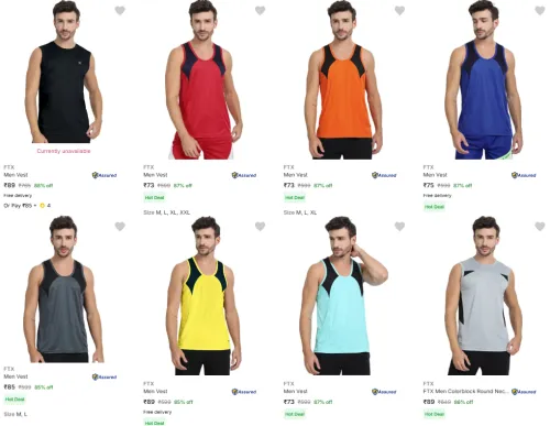 Image of Ftx Mens Vests upto 88% starting @ ₹73 