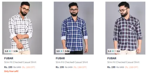 Image of Fubar Brand Men's Shirt @ Start ₹199