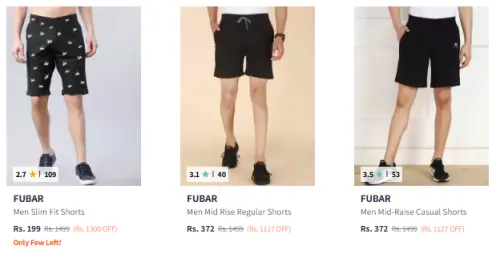 Image of Fubar Brand Men's Shorts @ Start ₹199