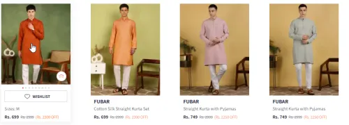 Image of FUBAR Cotton Silk Kurta with Pyjamas Starting At @₹699
