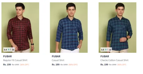 Image of FUBAR Men's Shirt at Minimum 90% Discount