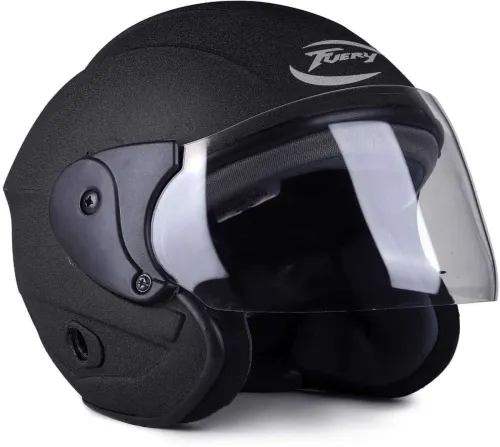 Image of fuery HALF FACE NANO PRO ( BLACK ) Motorbike Helmet (BLACK .