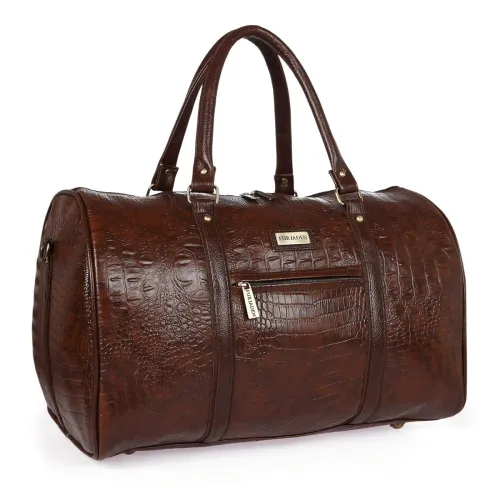 Image of Fur Jaden Brown Textured Leatherette Stylish