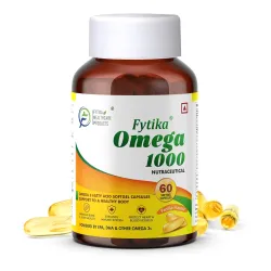 FYTIKA Omega 3 Fish Oil 1000mg 60 Capsules for Heart, Eye, Skin, Brain