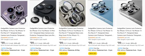 Image of GadgetBite Camera Lens Protector for iPhones at minimum 90% Discount