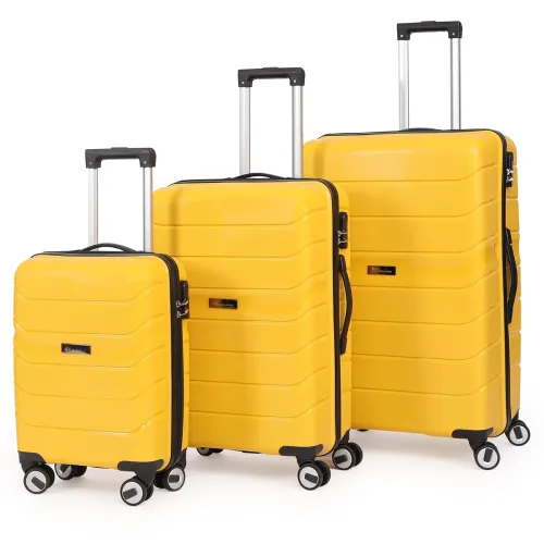 Image of GAMME Joy Polypropylene Hard Side 19\'/24\'/28\' Luggage Set (Yellow).
