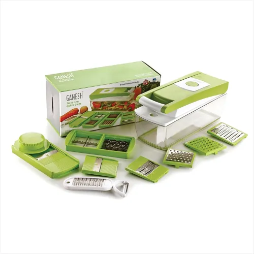 Image of Ganesh 14 in 1 Multipurpose Chopper, Fruits & Vegetable Cutters, Grater Peeler Chipser