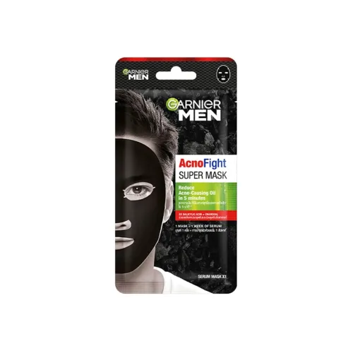 Image of Garnier Men Acno Fight XL Tissue Mask 5X Salicylic Acid Charcoal Powder 22g