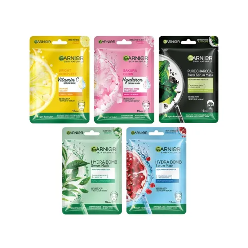 Image of Garnier Skin Naturals, Face Mask Set, Hydrating, Pore Reducing, Brightening,