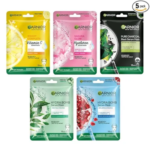 Image of Garnier Skin Naturals, Face Mask Set, 5 pcs, 140g