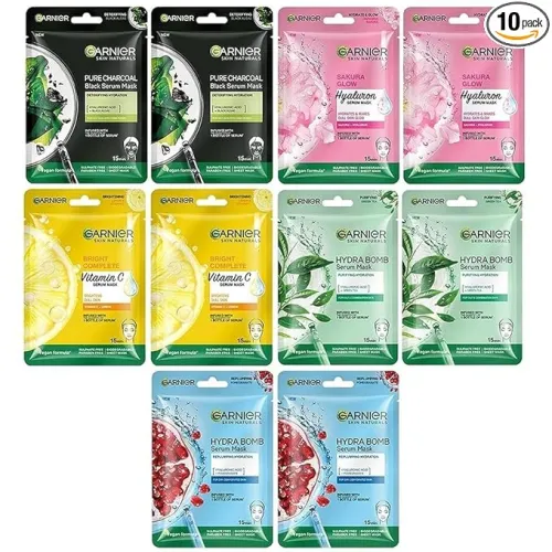 Image of Garnier Skin Naturals, Face Mask Set 10 pcs (5 types) , 280g