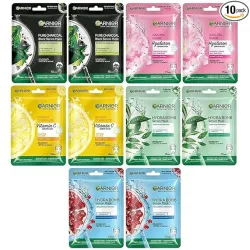 Garnier Skin Naturals, Face Mask Set 10 pcs (5 types) , 280g