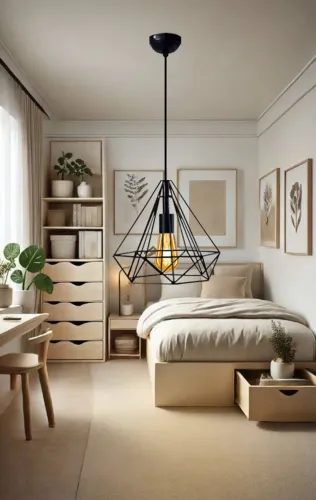 Image of GAUVIK Unique Diamond Shape Pendants Ceiling Lamp (Black)