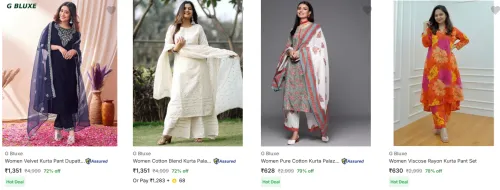 Image of G Bluxe Women's Ethnic Sets at minimum 71% Discount