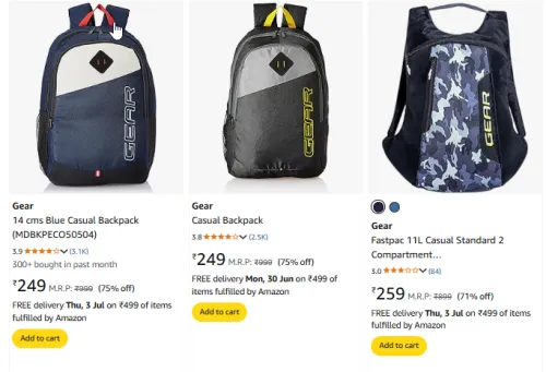 Image of Gear Backpack at minimum 70% Discount