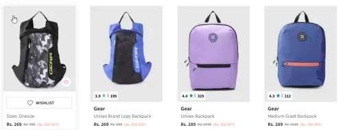 Image of Gear Unisex Print Backpack Start @₹269