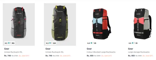 Image of Gear Unisex Rucksack- 45L Starting At @₹749