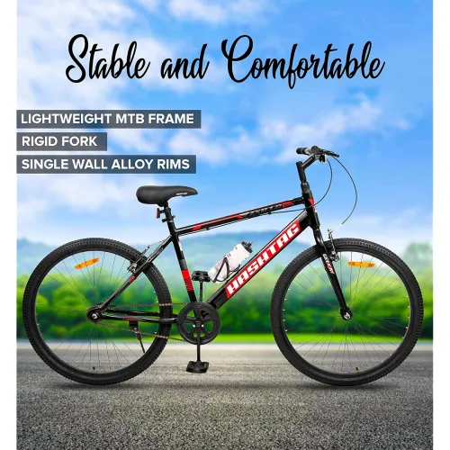 Image of Geekay Hashtag ZXR 1.0 26T Single Speed Cycle - Black Red.