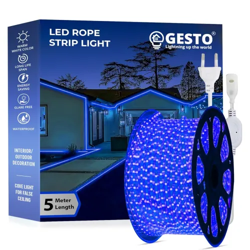 Image of Gesto 5 Meter Rope Led Strip Lights – Outdoor Lights Waterproof for Balcony Decoration,Home Decor & Interior Decoration