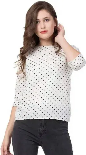 Image of GF BF Women's White Printed Top