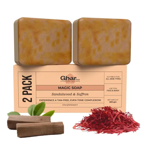 Image of Ghar Soaps Sandalwood & Saffron Magic Soaps 