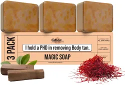 GharSoaps Wood & Saffron Glow Trio