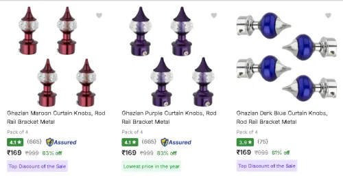 Image of Ghazian Maroon Curtain Rod Brackets Starting @₹169