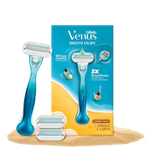 Image of Gillette Venus Women Smooth Combo Pack | Razor Plus 2 Refills | Aloe Vera Smooth