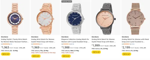 Image of Giordano Women's Analog Watches Minimum 75% Discount