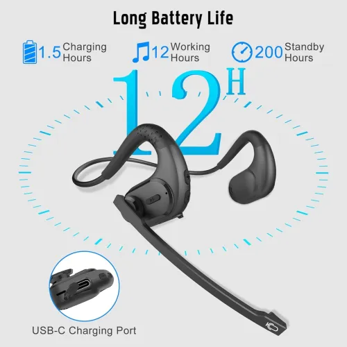 Image of Giveet BT 5.3 Headset w/ Mic & DSP Noise Cancel