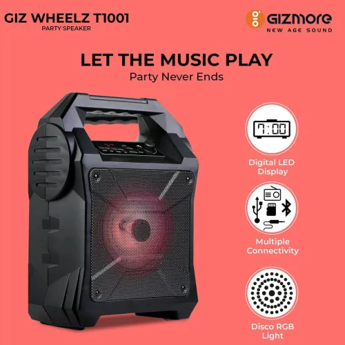 Image of Gizmore Giz Wheelz T1001 10 W Bluetooth Home Audio Speaker