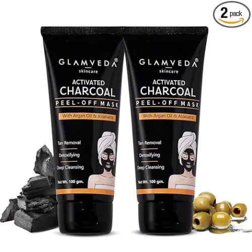 Image of Glamveda Activated Charcoal Peel Off Mask Argan Oil & Vitamin E 100gm Pack Of (2)