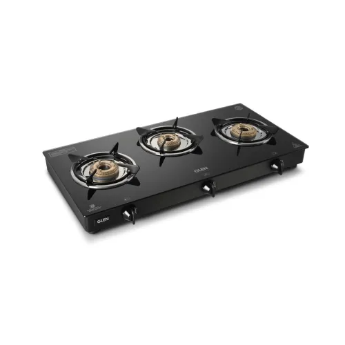 Image of Glen 3 Burner LPG 6mm Thick Toughened Glass Top Gas Stove
