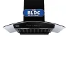 Glen RICA BLDC BLACK 90cm Curved Glass Wall Mounted Chimney (CH60CTRICADCACB90)