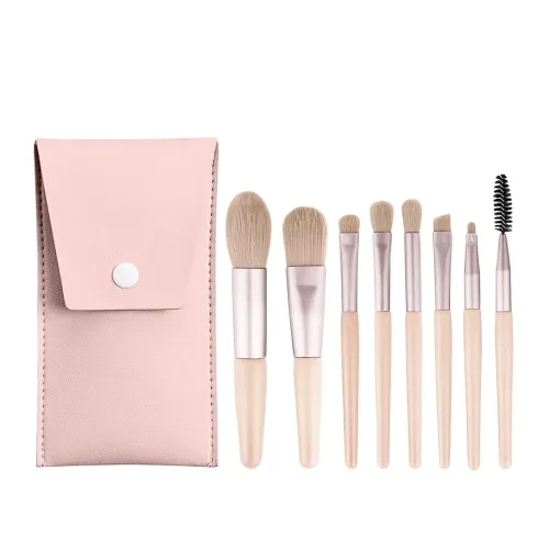 Image of Gleva 8 Pcs Makeup Brush Set with Pouch