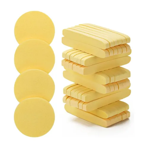 Image of Gleva Powder Puff Soft Face Makeup Sponge (Yellow-24 Pcs)