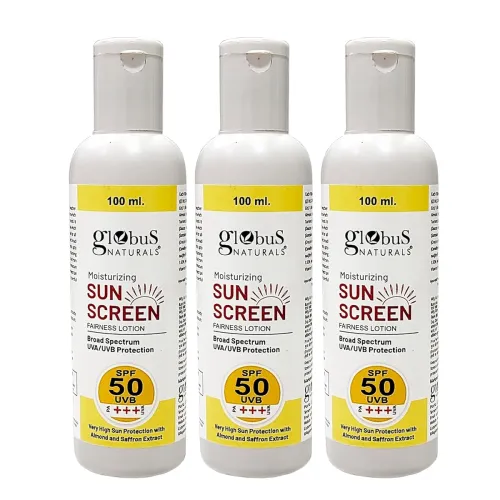 Image of Globus Naturals SPF Sunscreen Lotion (100gm * pack of 3)