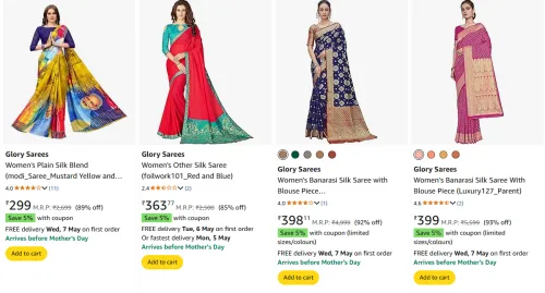 Image of Glory Sarees Minimum 80% Discount