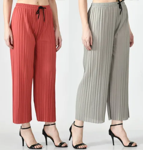Image of GLOWIC Women Regular Trousers (Pack of 2)