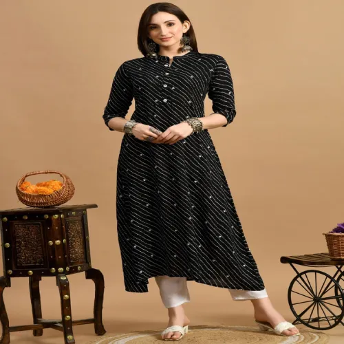 Image of GLOWWORLD Leheriya Printed kurta